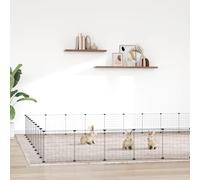 Cage Animaux de Compagnie à 28 Panneaux et Porte Noir 35x35 cm Enclos vidaXL