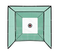 Cage avec Filet d'entrainement pour Swing au Golf - 300 x 300 cm - Pratiquer Votre Lancer de Balle - Tapis d'entrainement Pelouse & Cible Bulle Inclus Extérieur Golfeur [Tee & Fixations GRATUITS]