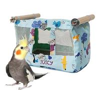 Cage Bird Bed, Breathable Snuggle Hut Birds Nest with Cooling Mat, Waterproof Cloth Pet Tent for Cockatiels, Conures, Lovebirds, and Small Parrots, Cozy Resting Shelter for All Seasons