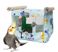 Cage Bird Bed, Breathable Snuggle Hut Birds Nest with Cooling Mat, Waterproof Cloth Pet Tent for Cockatiels, Conures, Lovebirds, and Small Parrots, Cozy Resting Shelter for All Seasons