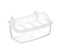 Cage Bird Feeder | Clear Multi Function Feeding Cup with Hook | Hook Design Attaches Securely To Most Bird Cages For Convenient Feeding Of Parrots, Finches, Canaries, And Other Small Birds.