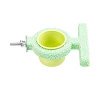 Cage Bird Feeder - Water Bowl with Perch, Durable Drinking Dish, Easy Clean Enclosure Accessory | Conure Cockatoo Canary Parakeet Cockatiel Lovebird Indoor Cage Hydration Support for Exotic Birds