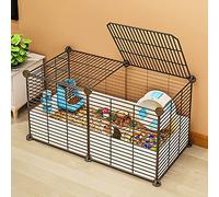 Cage Blanche for Petits Animaux for cochons d'Inde, Lapins, Rats, Chats et Chiots - Parc Portable et clôture for Animaux de Compagnie for Hamsters, Tortues(Black,72x37x37cm)