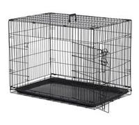 Cage caisse de transport pliante pour chien en métal noir 91 x 61 x 67 cm Noir G