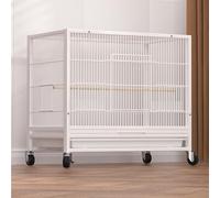 Cage Calopsitte, Cages À Oiseaux, avec Poulie Universelle, avec Cage D'élevage, Empilable, for Petits et Moyens Animaux(White,Small)
