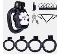 Cage Chastetée Plate Flat Chastity Cage Set Cage De Chasteté Plate Homme,B+belt