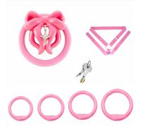 Cage Chasteté Plate Rose Chastity Cage Men Small Flat Chastity Cage Set belt