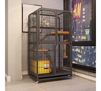 Cage Chat Interieur Enclos Pour Chats, Grande Cage À Chat Parc Pour Chat Parc Pour Chiot Chat Fermé IntéRieur/ExtéRieur ClôTure En MéTal - Pour Chiot, Lapin, Chaton ( Color : Black-A , Size : 78*55*13