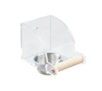 Cage chauffante pour oiseaux - Réservoir d'eau pour perroquet - Bol alimentaire transparent à suspendre - Support de semences en plastique - Accessoire pour cockatiels - Brudel Conures Chesets - Quäk