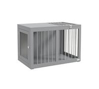 Cage chien intérieure niche pour chien 2 portes verrouillables 80 x 50 x 56,5 cm gris
