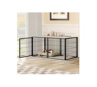 Cage Chien Modulaire 120x60x60 cm avec Toit Sécurisé, Porte Réglable Avant/Laterale, Acier Antirouille Noir