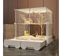 Cage Chinchilla, Cage Furet, Cage Oiseaux Cage pour Furet à Monter Soi-Même, Design Coulissant, Maille en Fer Cryptée De 1,5 Cm, Facile à Nettoyer pour Cage pour Petits Animaux(73 * 47 * 89cm)
