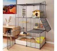 Cage Chinchilla - Cage Rat Domestique Cage Hamster, Cage Lapin Conception De Bricolage Intérieure, 2 Couches/3 Couches, Facile à Nettoyer pour 1-2 Rats, Furet, Chinchilla, Lapin, Petits Animaux(75*37*