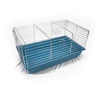 Cage complète pour lapin, taille L, bleu pétrole, 70 x 40 x 37 cm, pour rongeurs, lapins, lapins