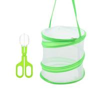 Cage D’élevage Pliable pour Observation des Insectes, Plastique Léger | Vert Clair Semi-transparent, Facile à Nettoyer, pour Attraper Puis Relâcher, Garçon et Filles et Pots Plantés
