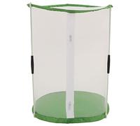 Cage d’Observation Insectes Cylindrique 31,5x31,5x40 cm, Filet Transparent en Polyester Blanc et Vert - Observation Facilitée, Porte Zippée Pratique, pour Papillons et Plantes