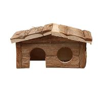 Cage d'angle pour hamster, petit animal domestique, cachette, accessoires de cage en écorce, toit en écorce, abri en bois pour rongeurs, hamster