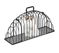 Cage de bain pour chat, conception anti-rayures, noire, cabine de douche de toilettage en métallique, sac de lavage pour chat, construction antidérapante, idéale pour le bain et la coupe des on