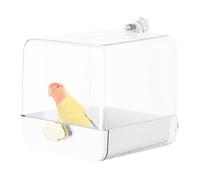 Cage de Bain pour Oiseaux - Bain Transparent pour Perroquet, Accessoires de Cage avec Crochets et tiroir inférieur, intérieur pour Petites perruches canaris