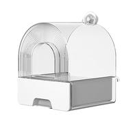 Cage De Bain Pour Oiseaux - Boîte De Douche Pour Perroquet De Grande Taille, Construction En Polystyrène ABS, Tiroir Inférieur Facile À Tirer, Bol Transparent Pour Outils De Bain D'oiseaux | Pour Les