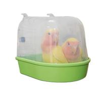 Cage de bain pour oiseaux, mangeoire transparente extractible, pour animal domestique, volière, pinson, moine, perroquet, intérieur ou extérieur