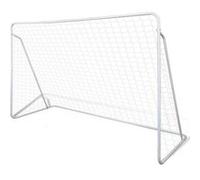 Cage de but de football 240x90x150 cm acier haute qualité Blanc G