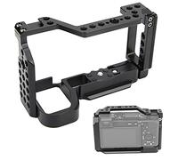 Cage de Caméra pour A6600, Stabilisateur de Plate-Forme de Caméra Vidéo Vlogging en Alliage D'aluminium avec Sabot Froid, Trou de Vis 1/4 et 3/8