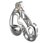 Cage de chasteté Cobra en acier inoxydable Cage de chasteté masculine Cage à pénis Ceinture de chasteté pour hommes Cage à pénis en métal SM Bondage Fetish Chastity(M,52mm)