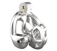 Cage de chasteté Cobra en acier inoxydable Cage de chasteté masculine Cage à pénis Ceinture de chasteté pour hommes Cage à pénis en métal SM Bondage Fetish Chastity(S,43mm)