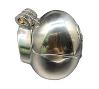 Cage de chasteté en acier inoxydable en forme d'œuf pour hommes, testicules de retenue complets, cage à pénis enveloppée, cage de chasteté avec anneau d'épine, ceinture(43mm)