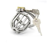 Cage de chasteté en acier inoxydable pour pénis, avec verrou invisible, jouet sexuel de bondage pour pénis, dispositif de chasteté masculine.,45mm/1.77inch