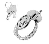 Cage de chasteté inversée hommes avec Cock Ring réglable en acier inoxydable Cage de chasteté avec motifs de trous Cage à pénis sextoys pour hommes Bdsm esclaves Bondage (Heart)