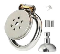 Cage De Chasteté Inversée Metal Chastity Cage Flat Metal Cage Chastetée,-2Lock-50mm