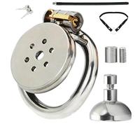 Cage De Chasteté Inversée Metal Chastity Cage Flat Metal Cage Chastetée,-2Lock+FullSet-40mm