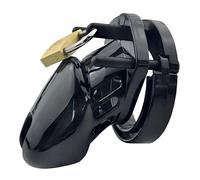 Cage de chasteté masculin, cage pénienne, dispositifs légers pour hommes BDSM, accessoires de bondage, ensemble durable avec 5 anneaux en U (Noir)