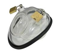 Cage de chasteté masculine en silicone transparent avec design à boucle, cock cage avec deux cadenas, accessoire de contention facile à utiliser pour jeux de contrôle et bondage