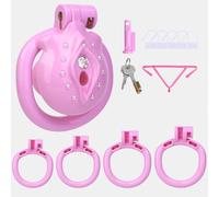 Cage De Chasteté Plate Inversée Cage Chasteté Plate Rose Men Chastity Cage belt