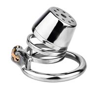 Cage de chasteté plate pour hommes avec design poreux et respirant Ensemble de jouets sexuels pour hommes avec anneau et verrouillage invisible Exercices et accessoires pour le pénis (55mm)