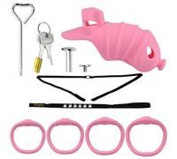 Cage De Chasteté Silicone Souple Homme Cage Chasteté Chastity Cage Men,Long1+belt