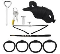 Cage De Chasteté Silicone Souple Homme Cage Chasteté Chastity Cage Men,Long2+belt