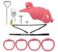 Cage De Chasteté Silicone Souple Homme Cage Chasteté Chastity Cage Men,Long3+belt