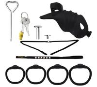 Cage De Chasteté Silicone Souple Homme Cage Chasteté Chastity Cage Men,Short2+belt