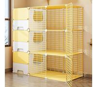 Cage de Chat avec bac à litière pour Chats, boîtes de Bricolage pour Chats Chaton playpen Grand Chat chenils détachable en métal Petit Cage Animale, Villa de Chat reproducteur, Espace Libre Extra