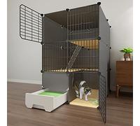 Cage de Chat, Caisse de Chat, enclos de Chat en Salle à l'intérieur, Bricolage de Jeu de Clans catio cametable métallique Fil de gueulare de Caisse de Joie de Cage FANDIAO