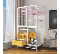 Cage de Chat intérieure avec bac à litière - Grandes Cages de Chat Cages Chat Cage de Chat Playpen avec Roues Cage de Chaton métal FANDIAO