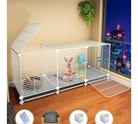 Cage de cryptage intérieure pour lapin, cage pour petit cochon d'Inde, cage d'intérieur et d'extérieur, avec plateau