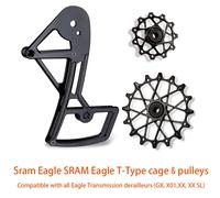 Cage de dérailleur arrière pour vtt, roues de poulie pour Transmission SRAM de type T, aigle, roulement surdimensionné pour GX XO1 XX XXSL T type Silver kit