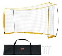 Cage de Foot-VEVOR-Acier, Fibre de Verre, Filet PE 378x195cm-Sac de Transport Pratique-Entraînement dans l’Arrière-Cour Jardin