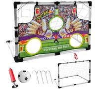 Cage de Football Lot de Buts de Football et Balle D'enfants, but de foot Enfant Exterieur, Cages et Mini Buts, Avec des Ongles de 4 étages et un Tube Gonflable, Jouet de Sport pour Extérieur Intérieur