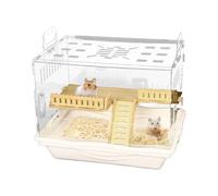Cage de hamster - Cage de hamster acrylique | Bâche de reproduction | Villa transparente à double étage avec zone d'alimentation et cachette | Habitat pour petits animaux de compagnie | Structure